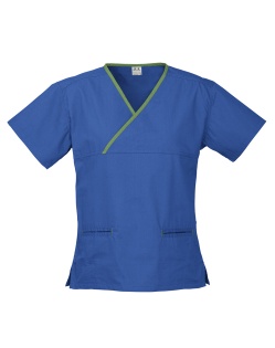 HEALTH BEAUTY/contrast ladies scrubs/H10722_royal_lime